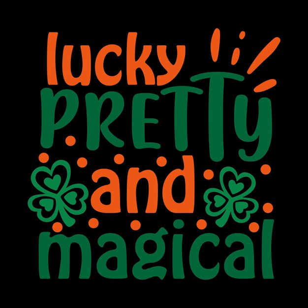 Vector a black background with a green and orange text  lucky and magic  on it