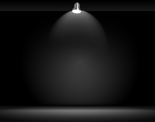 Black background with light bulb