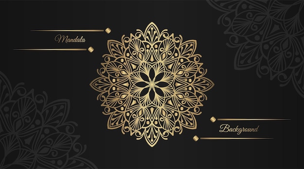 Black background with mandala ornament