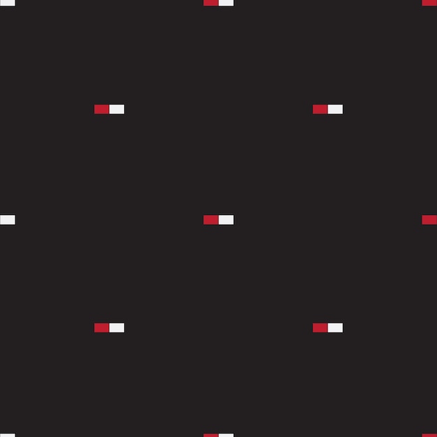 A black background with red and white rectangles Seamless pattern