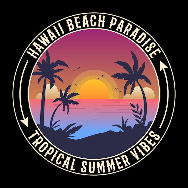 A black background with a tropical summer vibes logo