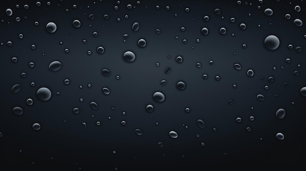 Vector a black background with water drops and bubbles