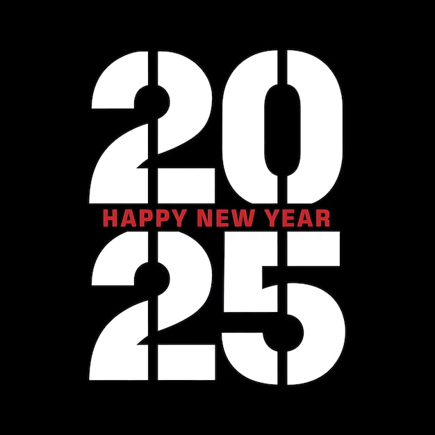 Vector a black background with a white and black background that says happy new year