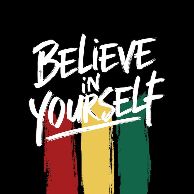 Vector a black background with the word believe in yourself