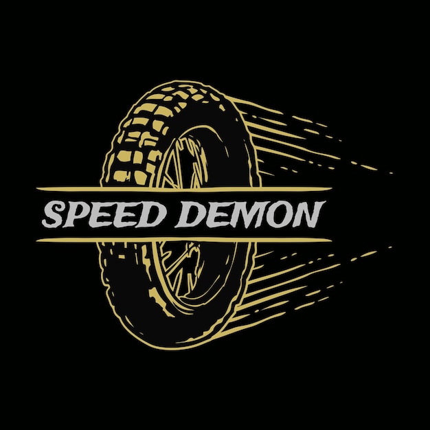 a black background with a yellow and black logo that says speed - devil