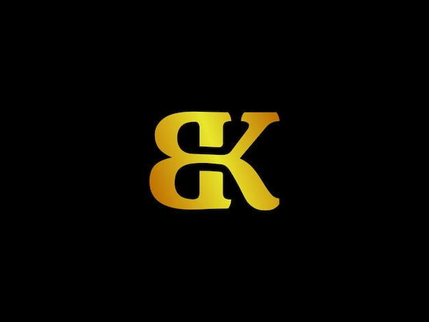 A black background with a yellow letter k and the letter k on it