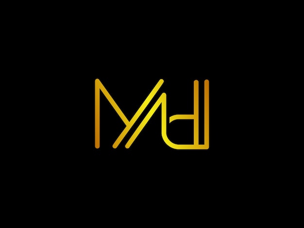 A black background with yellow letters md and a black background