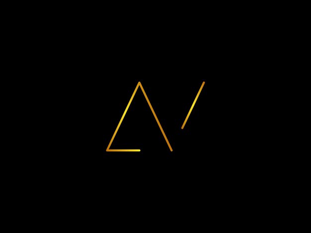 Vector a black background with a yellow triangle and the word a on it