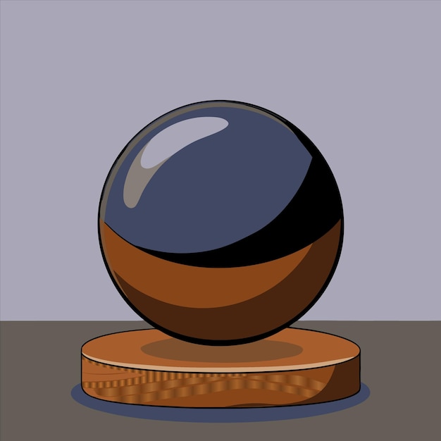 a black ball with a black lid sits on a table