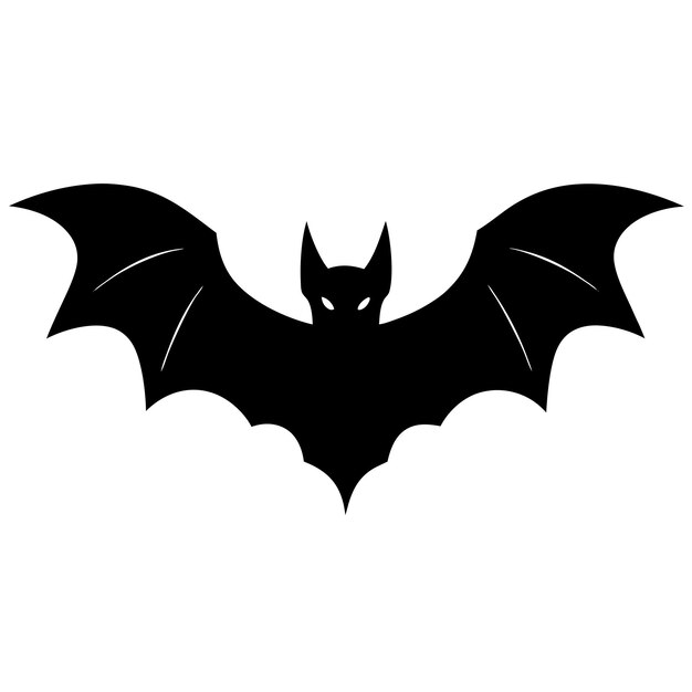 a black bat with a black face and a white background