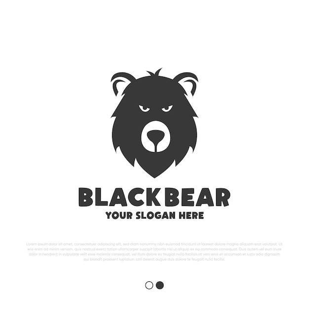 Black Bear logo design vector premium