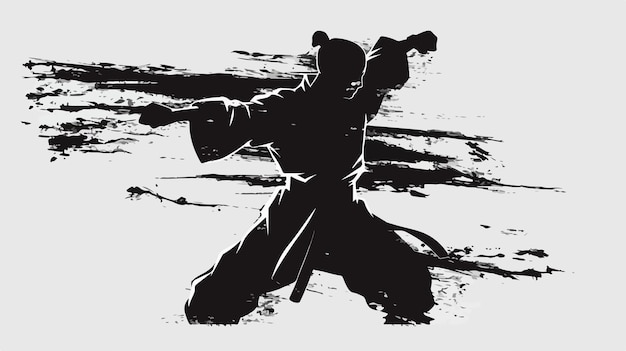 Black Belt Grunge Stencil Silhouette Drawing