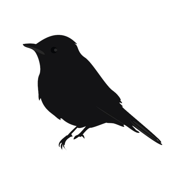 A black bird with a white background and the word warbler on it.