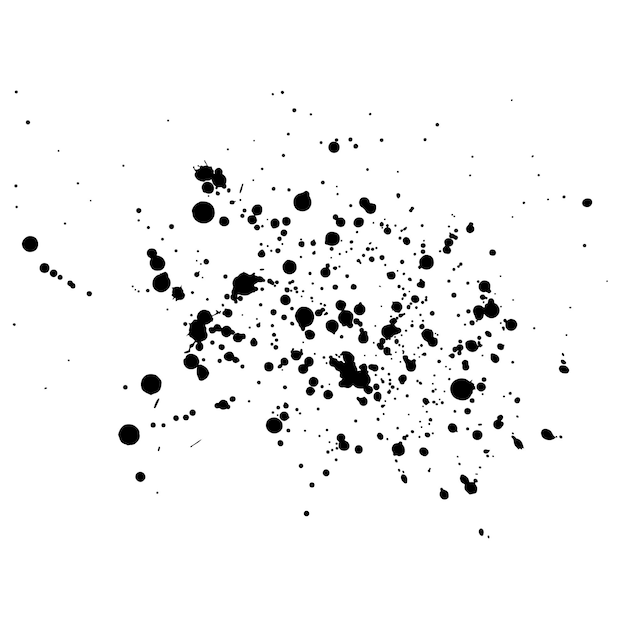 Black blots on a white background. Vector paint splatter.