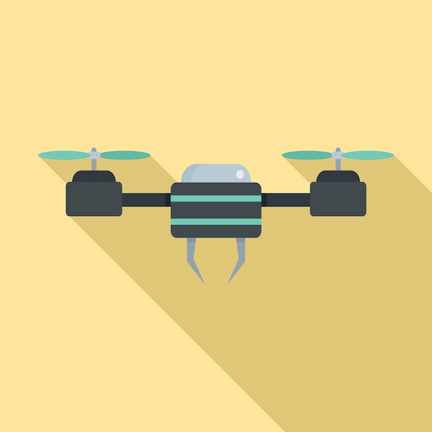 Black blue drone icon Flat illustration of black blue drone vector icon for web design