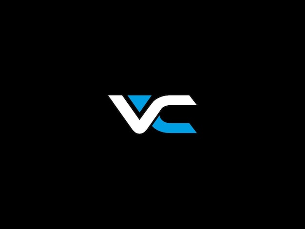 Vector black and blue logo with the title'logo for vc '