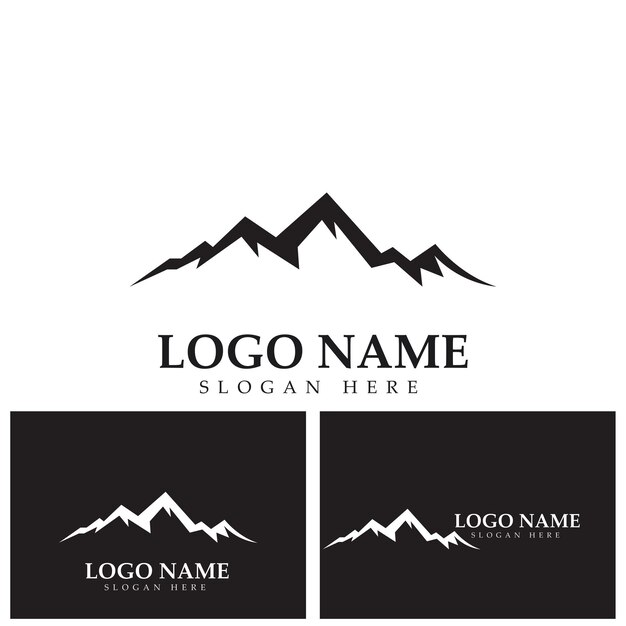 Black and blue mountain logo design template