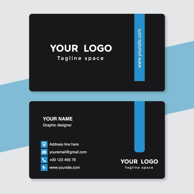 Black and Blue Visiting Card Template