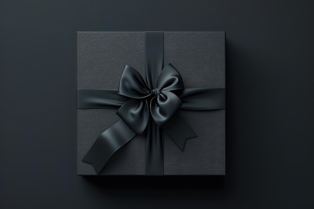 a black box with a bow on it that says  gift