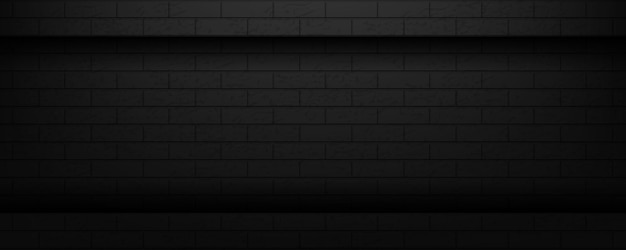 Black brick wall background vector illustration