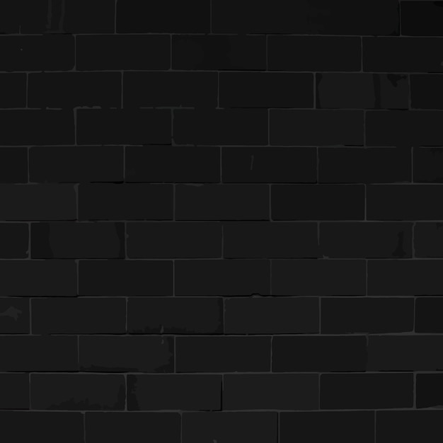 Vector black brick wall textured background