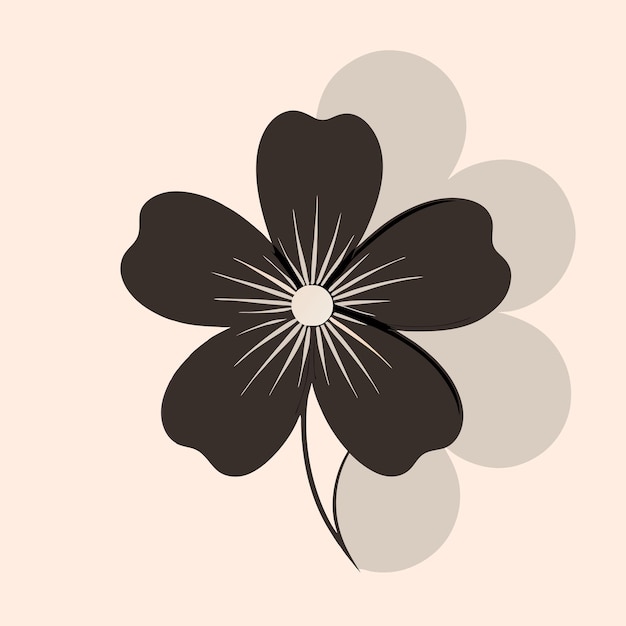 Vector a black and brown flower with a white center