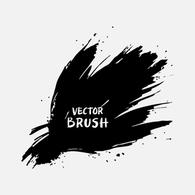 A black brush stroke grunge vector hand painted element