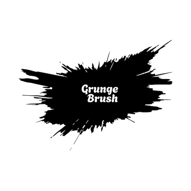 A black brush stroke grunge vector hand painted element