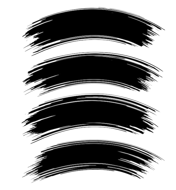 black brush stroke set