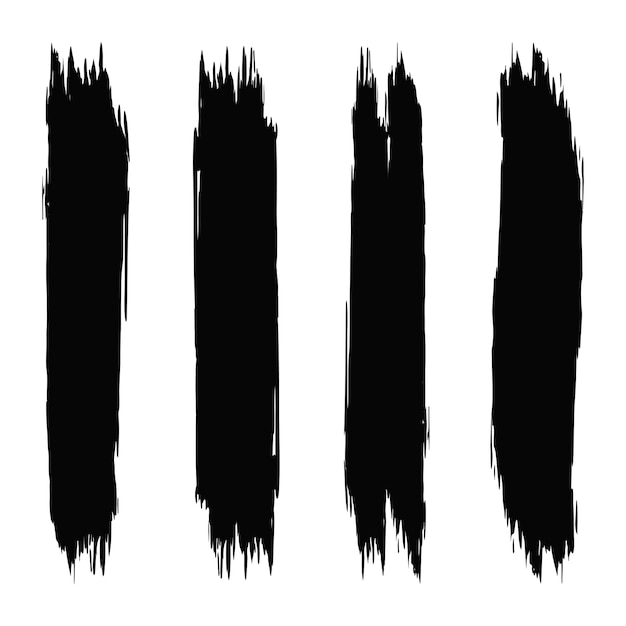 Black brush stroke set