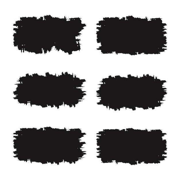 Black brush stroke set