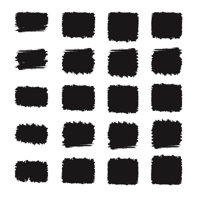 Black brush stroke set