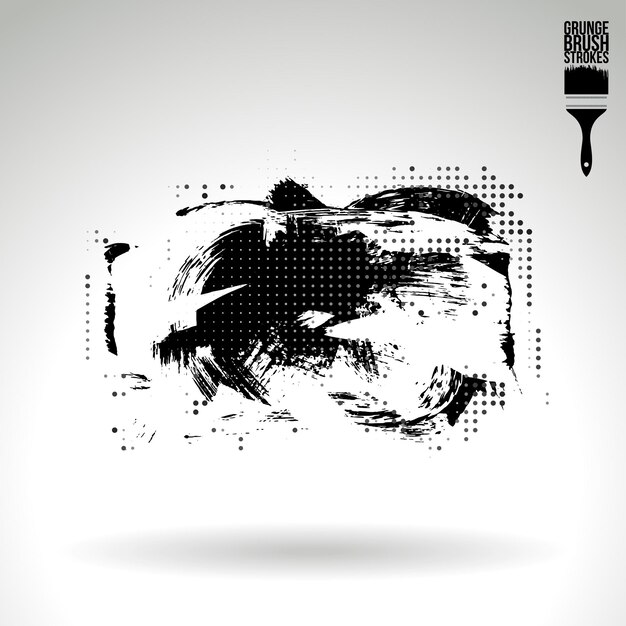 Vector black brush stroke and texture grunge vector abstract hand painted element