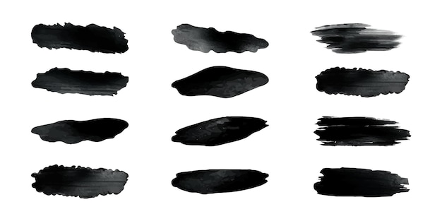 Black brush strokes bundle pack