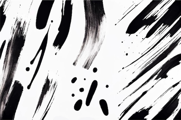 Black Brush strokes isolated on white background Brush strokes grunge background Brush strokes