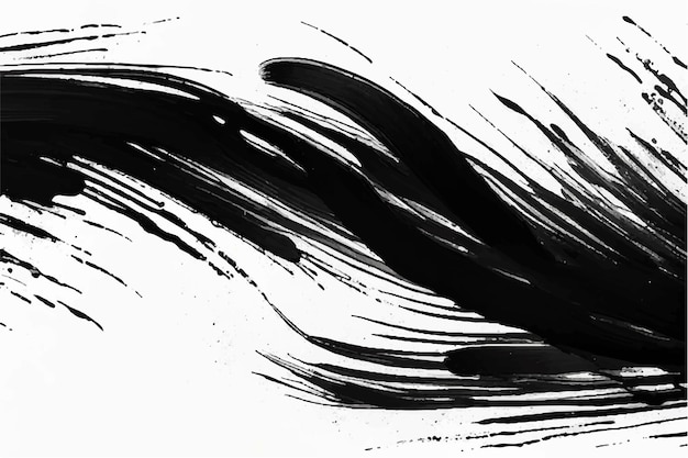 Black Brush strokes isolated on white background Brush strokes grunge background Brush strokes