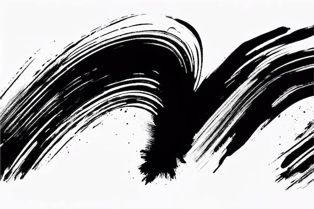 Black Brush strokes isolated on white background Brush strokes grunge background