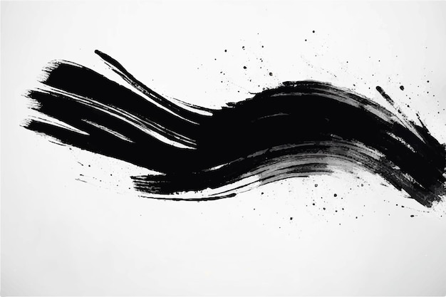 Black Brush strokes isolated on white background Brush strokes grunge background