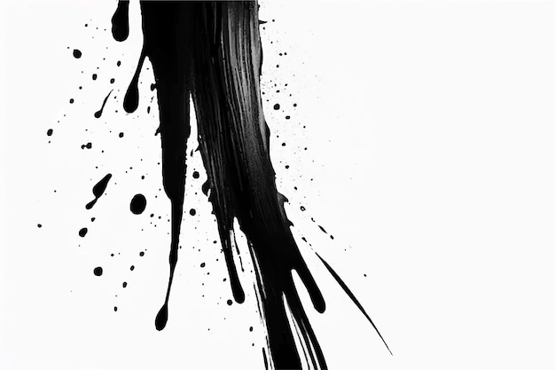 Black Brush strokes isolated on white background Brush strokes grunge background