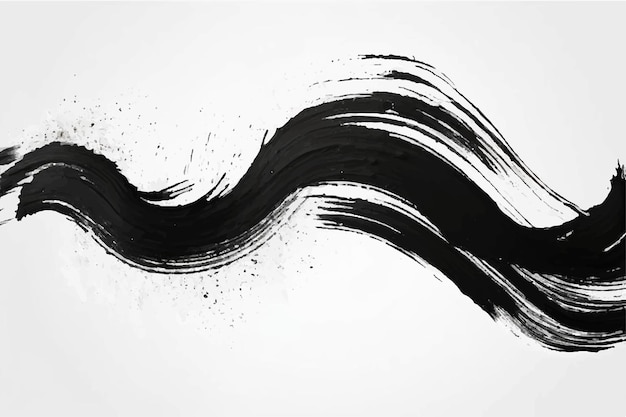 Black brush strokes isolated on white background brush strokes texture background