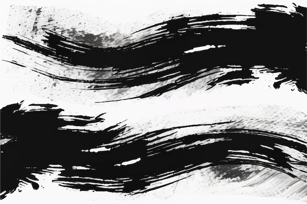 Black brush strokes isolated on white background brush strokes texture background