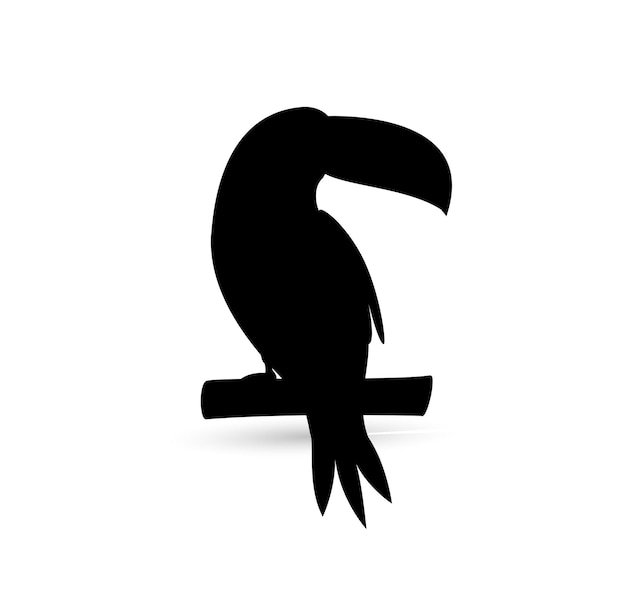 Black budgie parrot silhouette