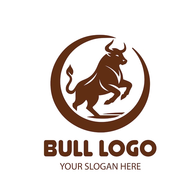 Black Bull Logo Vector Icon Illustration