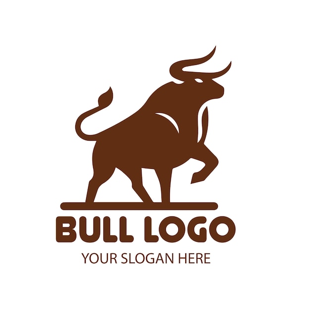 Vector black bull logo vector icon illustration