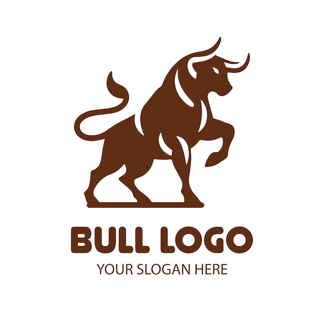 Black Bull Logo Vector Icon Illustration