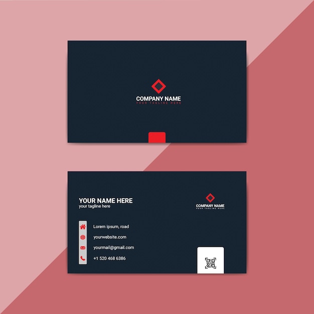 black business card template