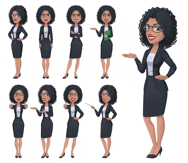 Black Businesswoman Character Set