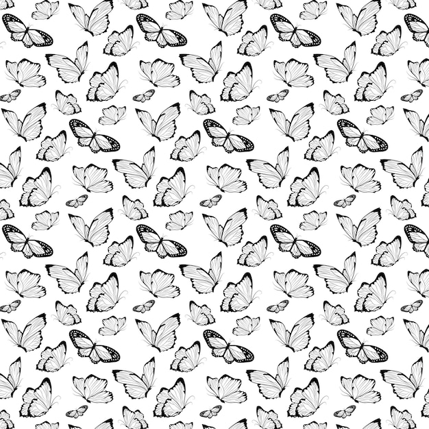 Black butterflies pattern