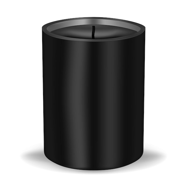 Black candle isolated on white background vector illustration