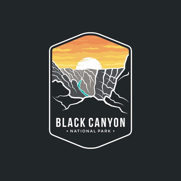 Black Canyon National Park Emblem patch logo illustration